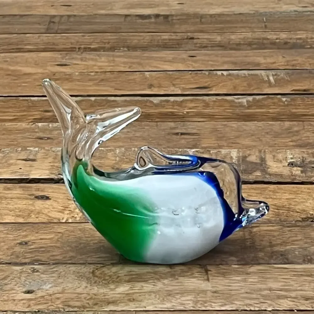 Vintage Art Glass Fish Figurine Display Marine Decor Nautical - Picture 4 of 11